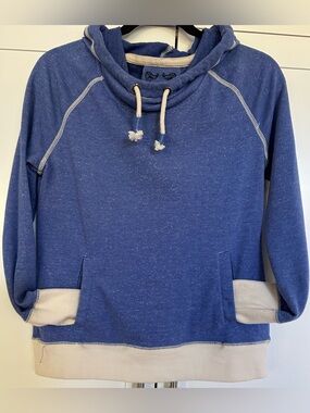 Jo & Co L Blue Pullover Hoodie Light Sweatshirt